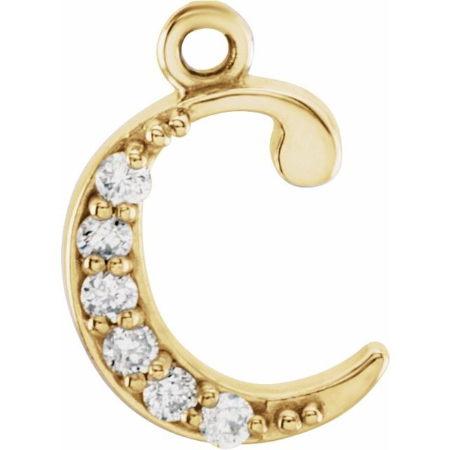 .025 CTW Natural Diamond Lowercase Initial Dangle