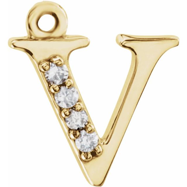 .02 CTW Natural Diamond Lowercase Initial Dangle