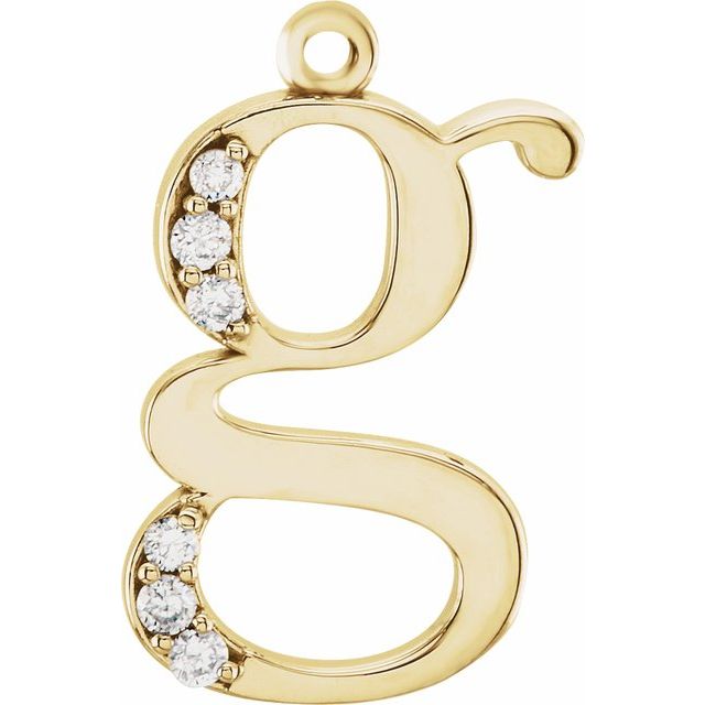 .025 CTW Natural Diamond Lowercase Initial Dangle