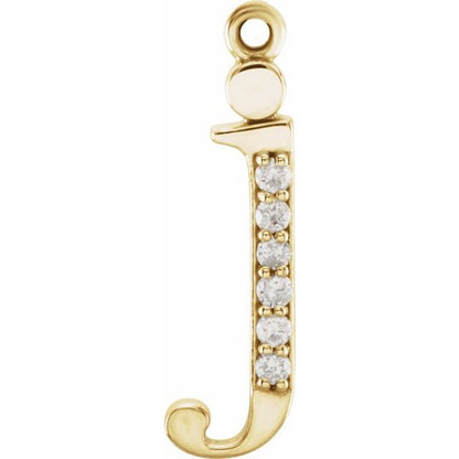 .025 CTW Natural Diamond Lowercase Initial Dangle