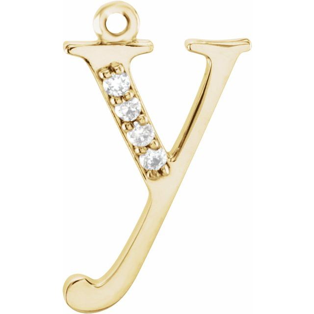 .02 CTW Natural Diamond Lowercase Initial Dangle