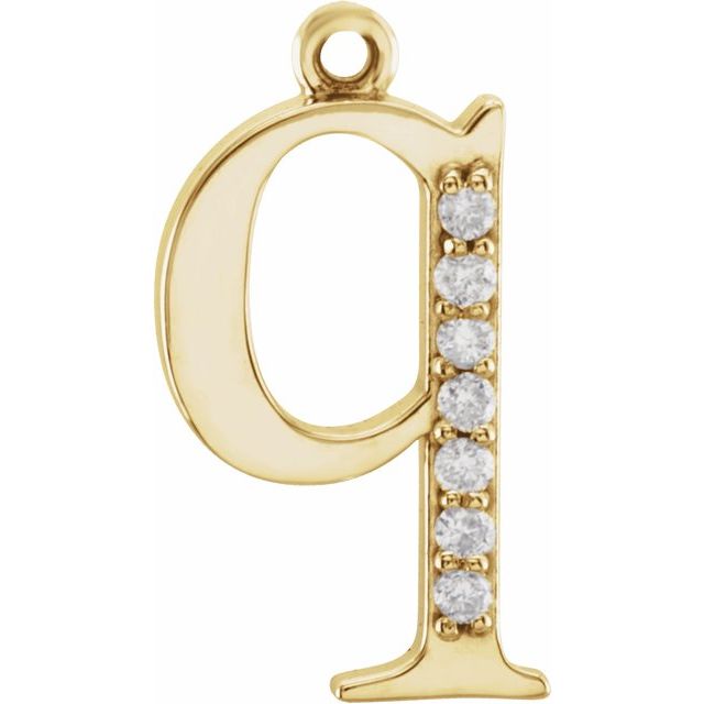 .03 CTW Natural Diamond Lowercase Initial Dangle