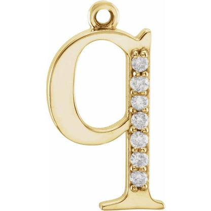 .03 CTW Natural Diamond Lowercase Initial Dangle