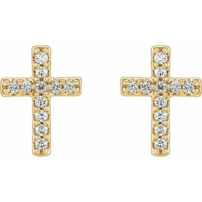 .08 CTW Natural Diamond Cross Earrings