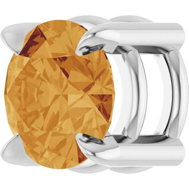 14K White Gold Natural Citrine Pendant