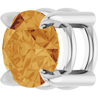 14K White Gold Natural Citrine Pendant