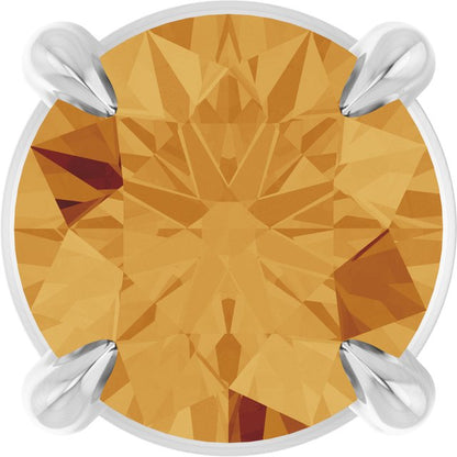 14K White Gold Natural Citrine Pendant