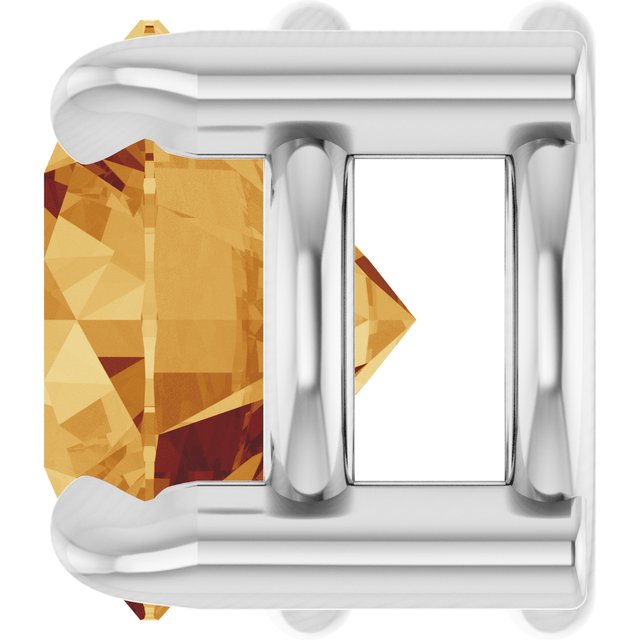 14K White Gold Natural Citrine Pendant