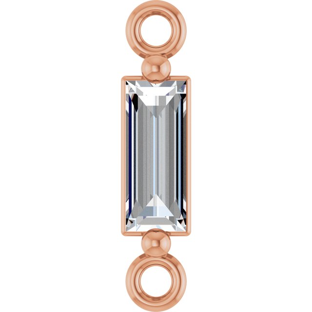 1/6 CT Natural Diamond 2-Prong Link, 2.3 mm x 10.4 mm