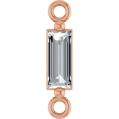 1/6 CT Natural Diamond 2-Prong Link, 2.3 mm x 10.4 mm