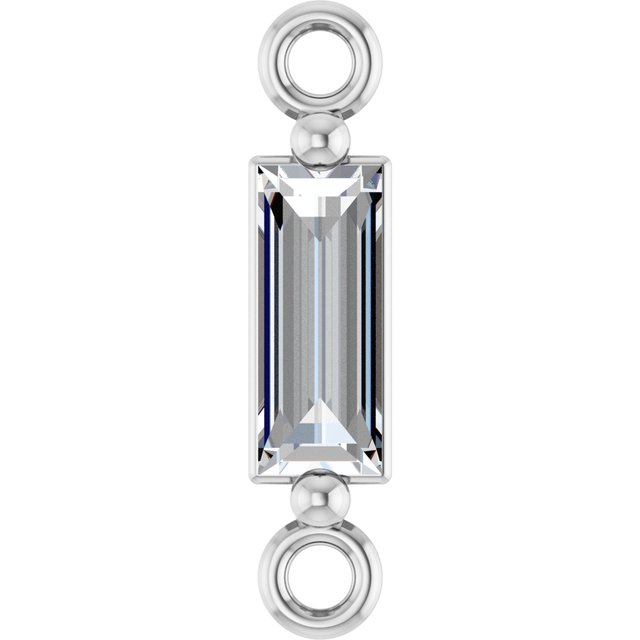 1/6 CT Natural Diamond 2-Prong Link, 2.3 mm x 10.4 mm