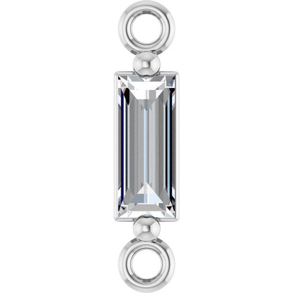 1/6 CT Natural Diamond 2-Prong Link, 2.3 mm x 10.4 mm