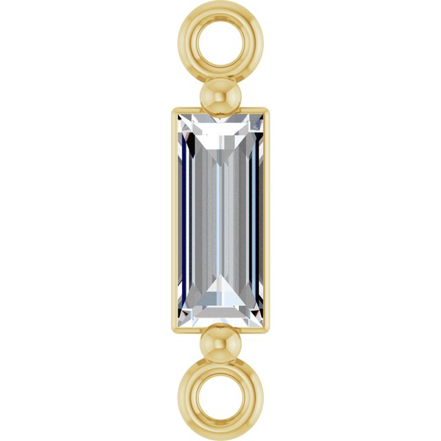 1/6 CT Natural Diamond 2-Prong Link, 2.3 mm x 10.4 mm