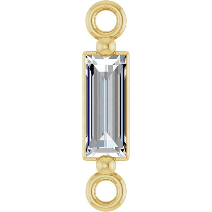 1/6 CT Natural Diamond 2-Prong Link, 2.3 mm x 10.4 mm