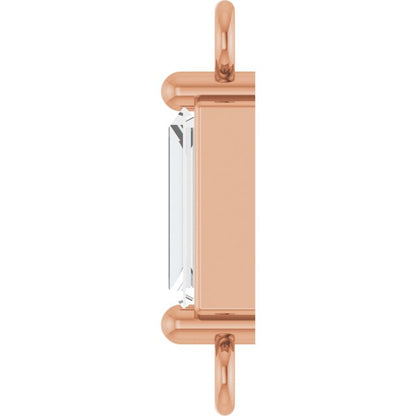 1/6 CT Natural Diamond 2-Prong Link, 2.3 mm x 10.4 mm