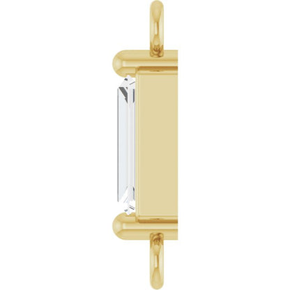 1/6 CT Natural Diamond 2-Prong Link, 2.3 mm x 10.4 mm