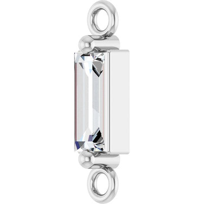 1/6 CT Natural Diamond 2-Prong Link, 2.3 mm x 10.4 mm