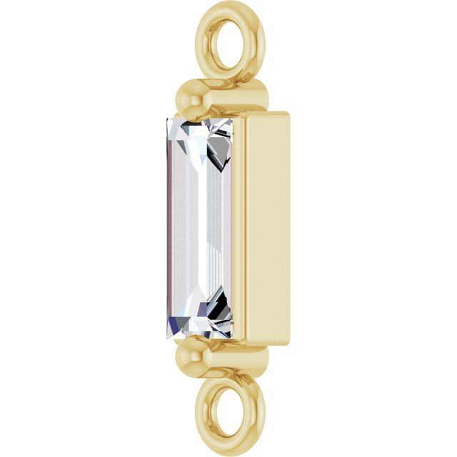 1/6 CT Natural Diamond 2-Prong Link, 2.3 mm x 10.4 mm