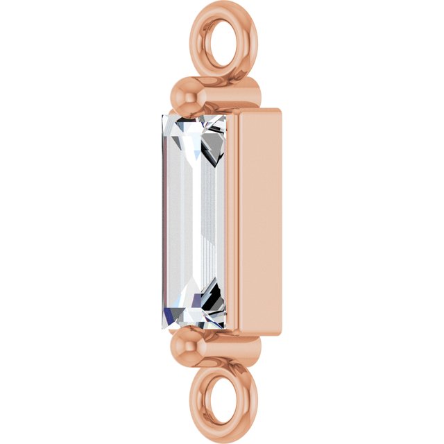 1/6 CT Natural Diamond 2-Prong Link, 2.3 mm x 10.4 mm
