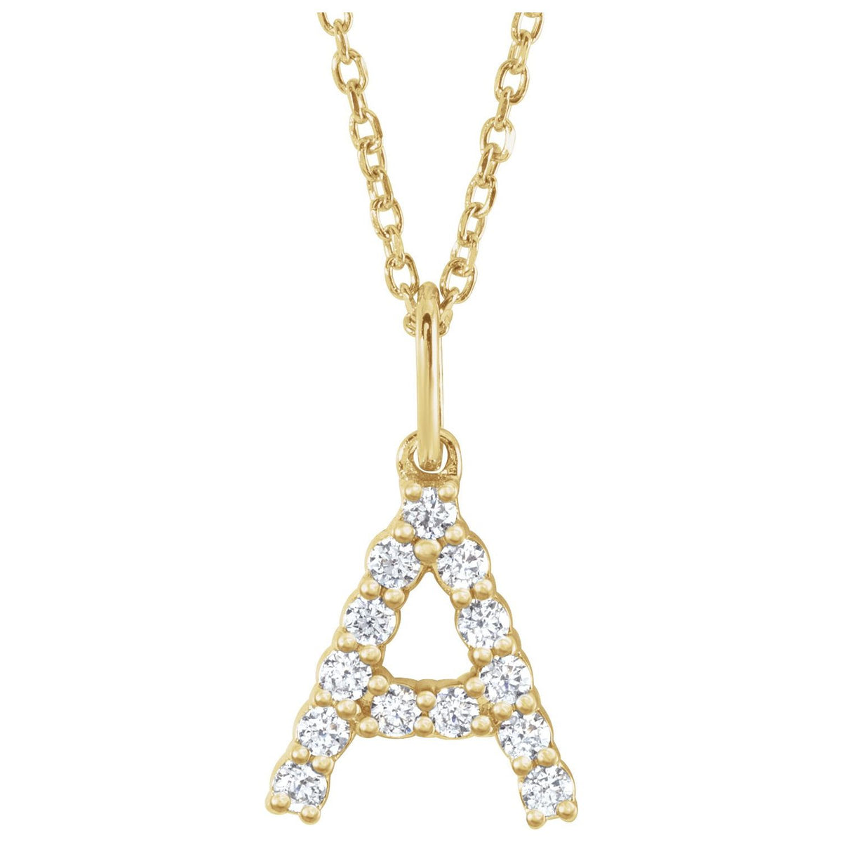 1/5 CTW Lab-Grown Diamond Initial 16-18" Necklace