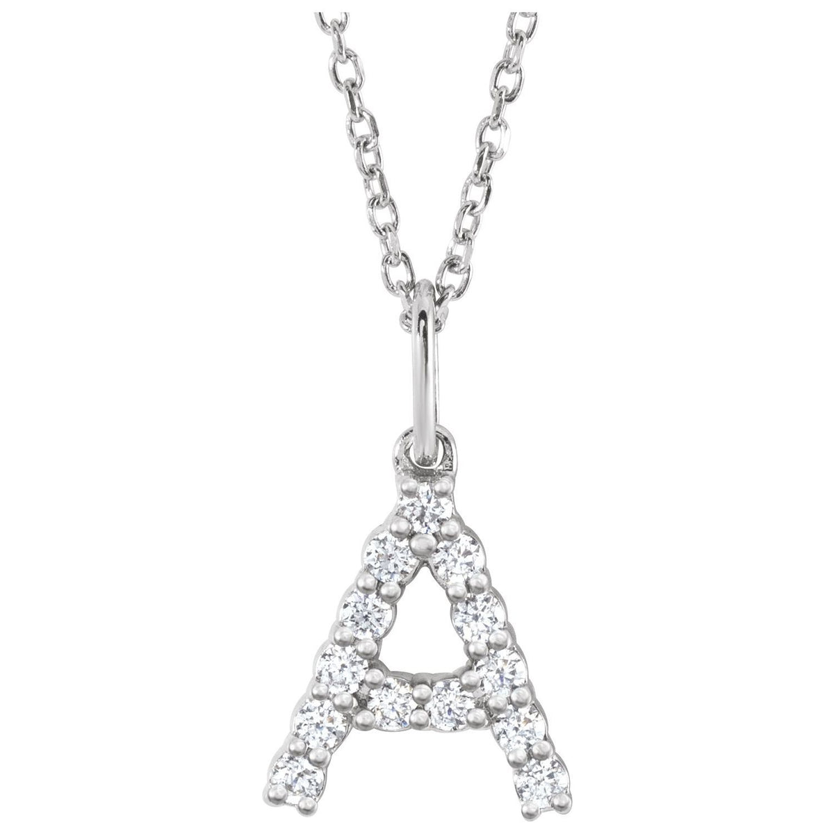 1/5 CTW Lab-Grown Diamond Initial 16-18" Necklace