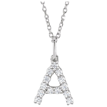 1/5 CTW Lab-Grown Diamond Initial 16-18" Necklace