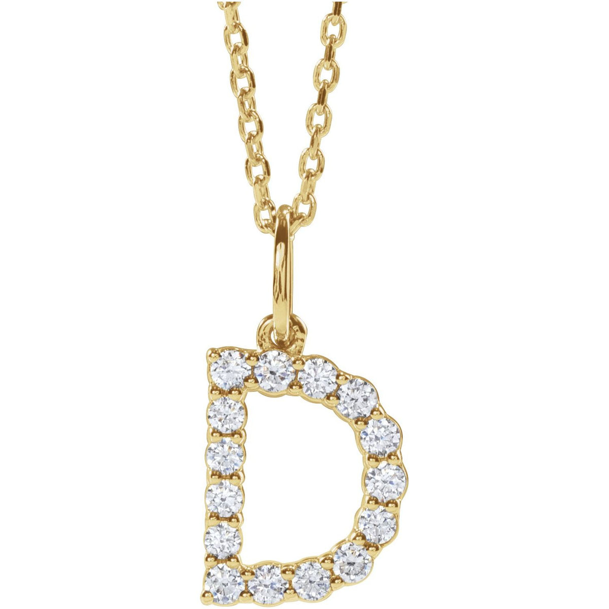 1/4 CTW Lab-Grown Diamond Initial 16-18" Necklace