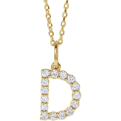 1/4 CTW Lab-Grown Diamond Initial 16-18" Necklace