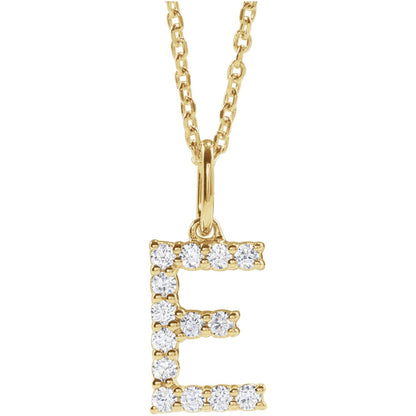 1/5 CTW Lab-Grown Diamond Initial 16-18" Necklace