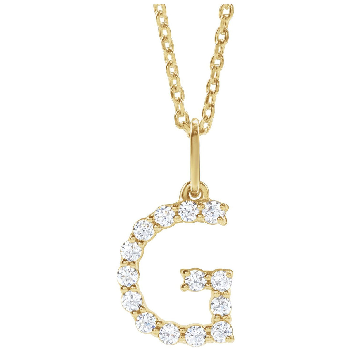 1/5 CTW Lab-Grown Diamond Initial 16-18" Necklace