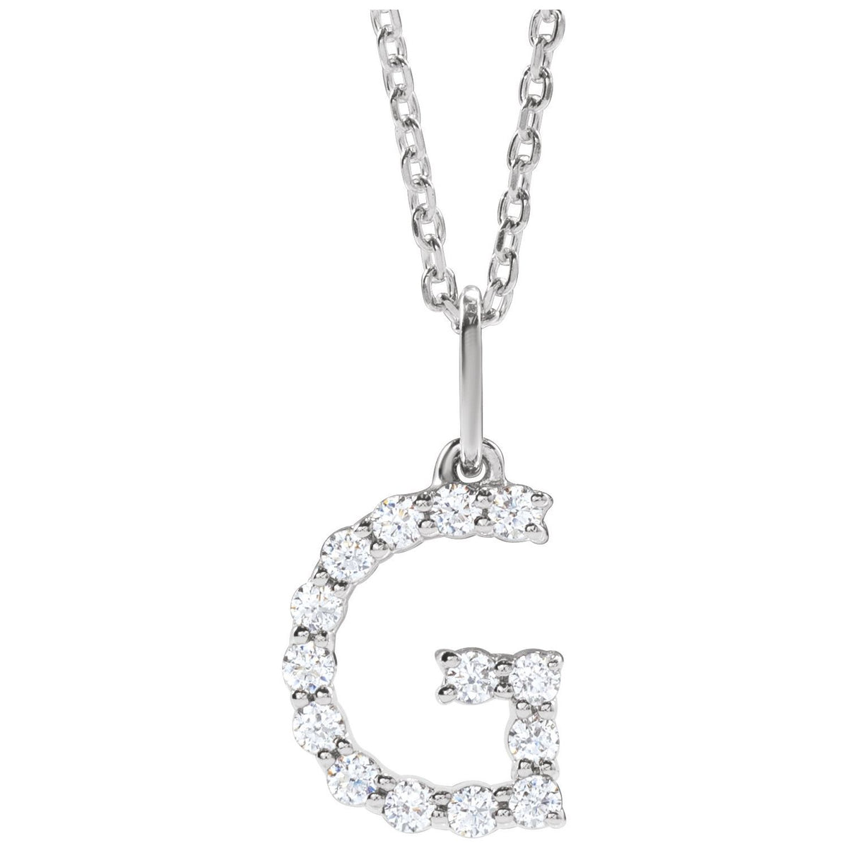 1/5 CTW Lab-Grown Diamond Initial 16-18" Necklace