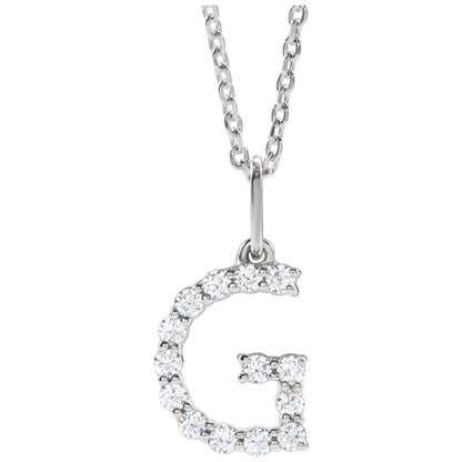 1/5 CTW Lab-Grown Diamond Initial 16-18" Necklace