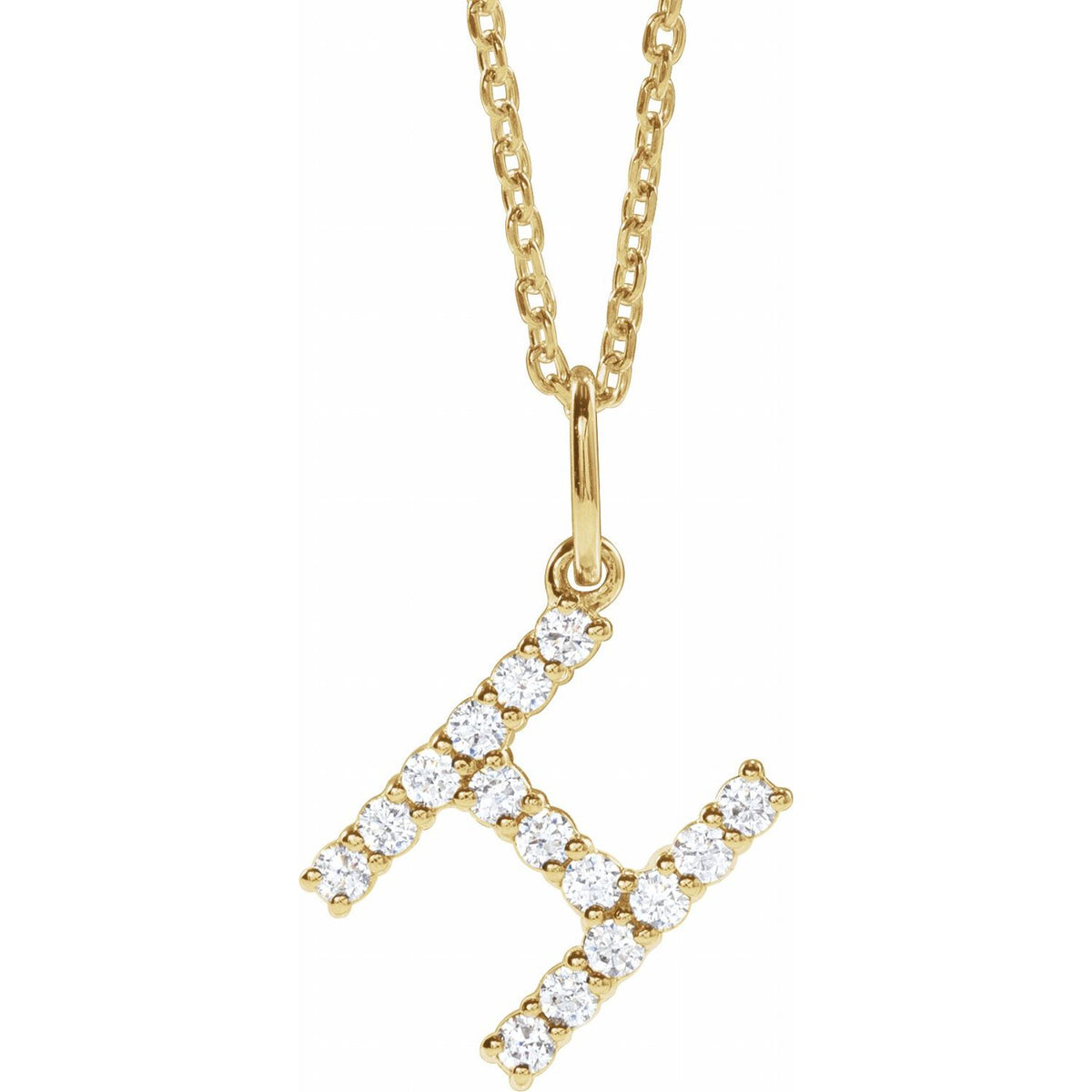 1/5 CTW Lab-Grown Diamond Initial 16-18" Necklace