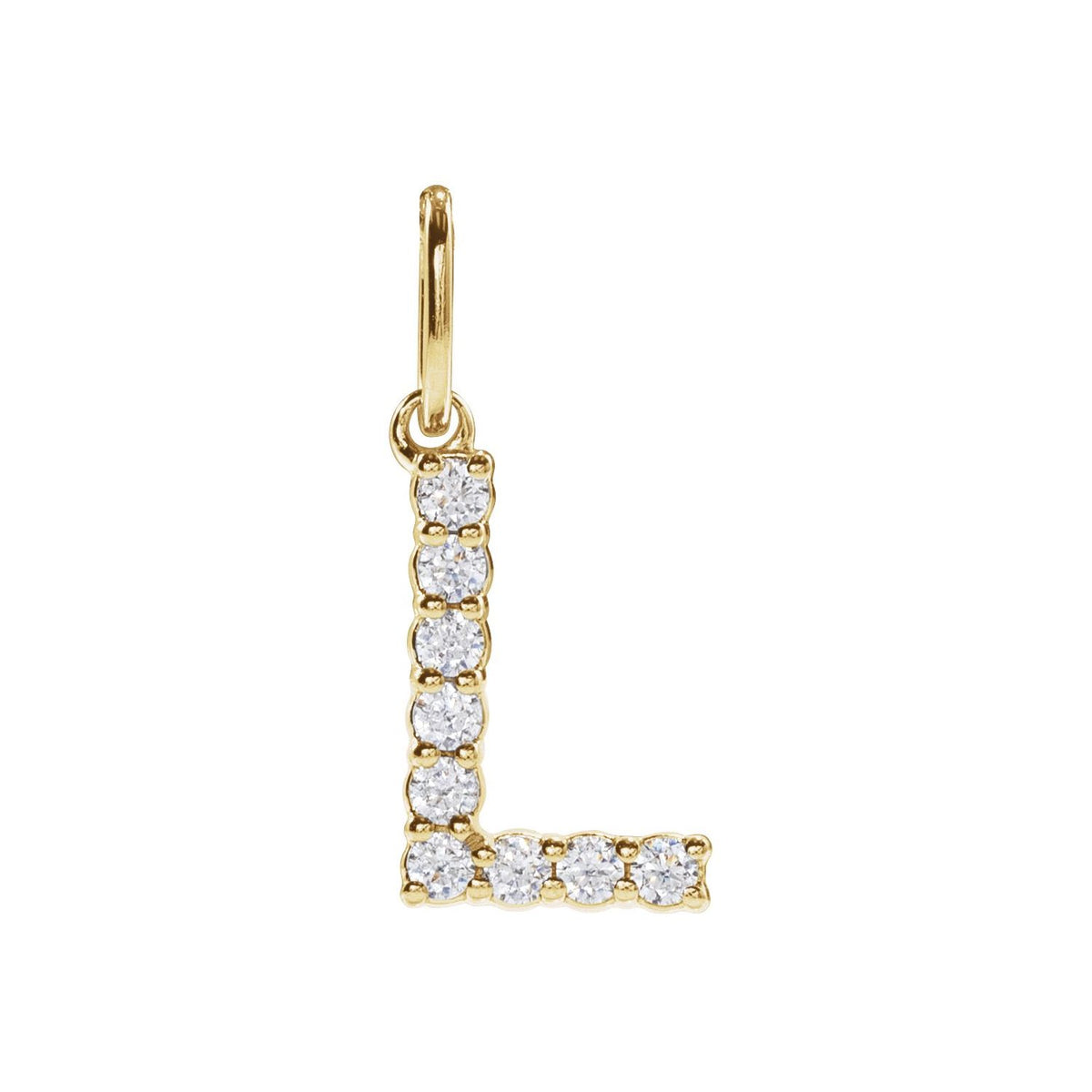 14K Yellow Gold 1/8 CTW Lab-Grown Diamond Initial Pendant