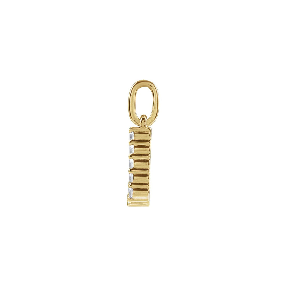 14K Yellow Gold 1/8 CTW Lab-Grown Diamond Initial Pendant
