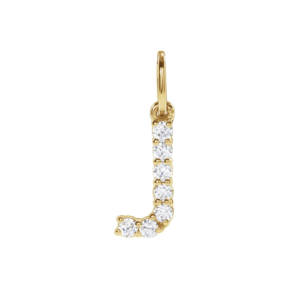 14K Yellow Gold 1/8 CTW Lab-Grown Diamond Initial Pendant