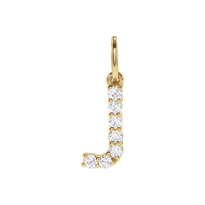14K Yellow Gold 1/8 CTW Lab-Grown Diamond Initial Pendant
