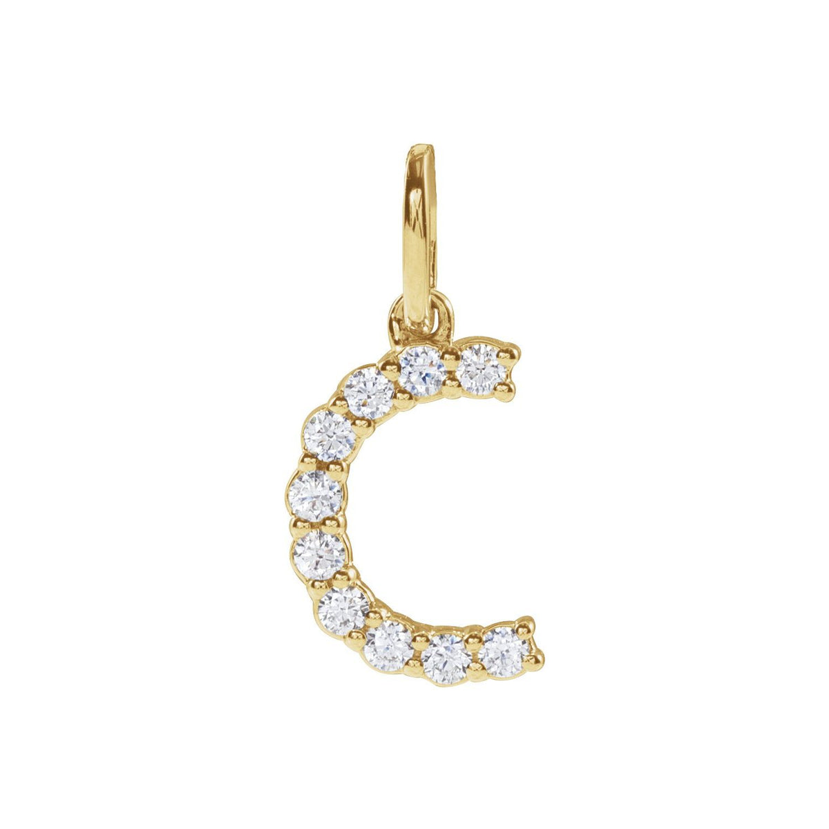 14K Yellow Gold 1/6 CTW Lab-Grown Diamond Initial C Pendant