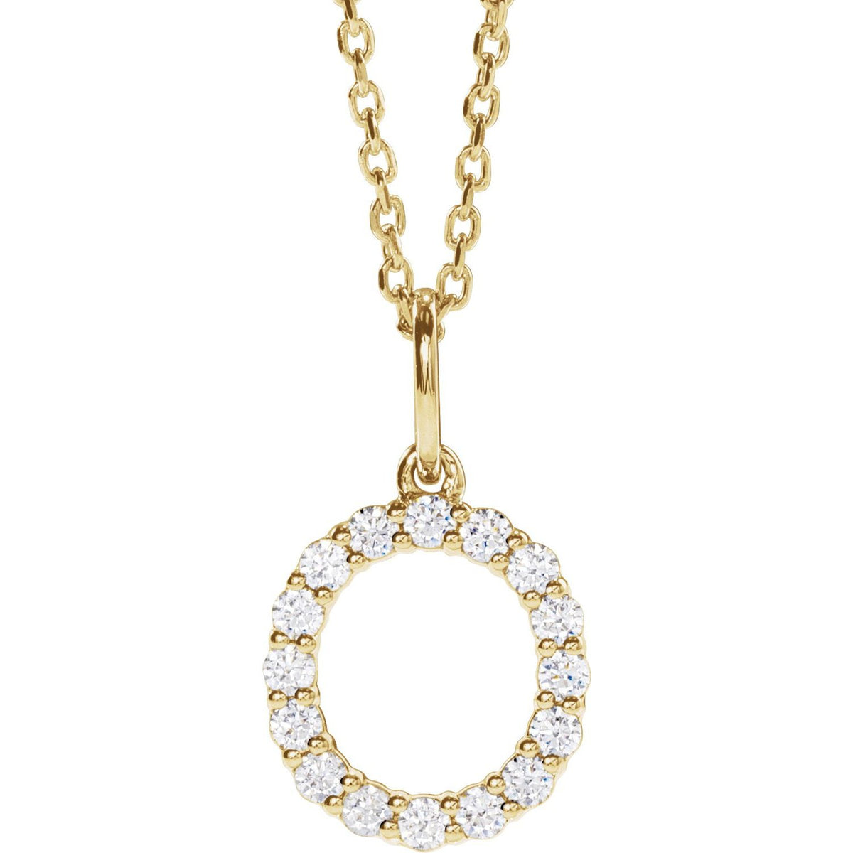 1/4 CTW Lab-Grown Diamond Initial 16-18" Necklace