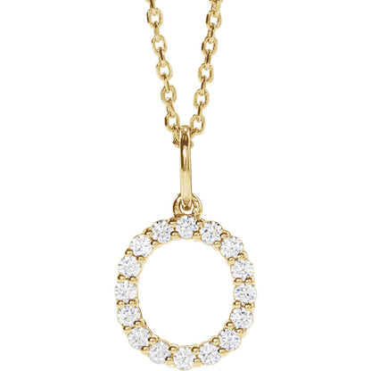 1/4 CTW Lab-Grown Diamond Initial 16-18" Necklace