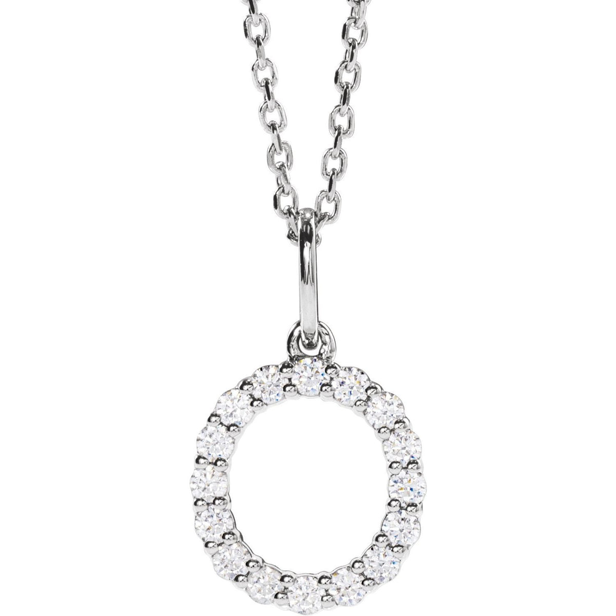 1/4 CTW Lab-Grown Diamond Initial 16-18" Necklace
