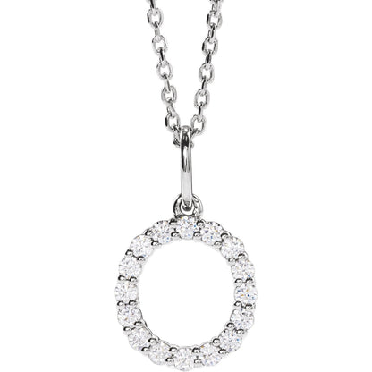 1/4 CTW Lab-Grown Diamond Initial 16-18" Necklace