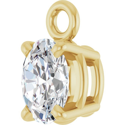 1/6 CT Lab-Grown Diamond 4-Prong Dangle, 3.12 mm x 5.85 mm