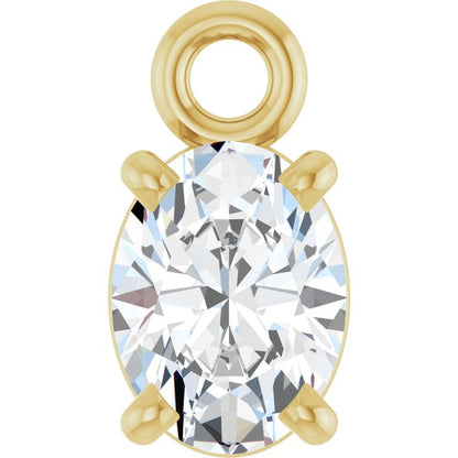 1/6 CT Lab-Grown Diamond 4-Prong Dangle, 3.12 mm x 5.85 mm