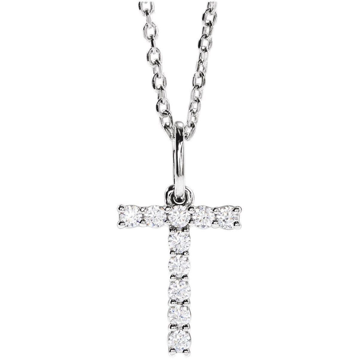 1/6 CTW Lab-Grown Diamond Initial 16-18" Necklace