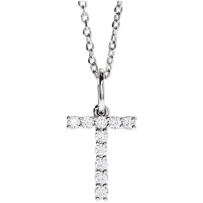 1/6 CTW Lab-Grown Diamond Initial 16-18" Necklace