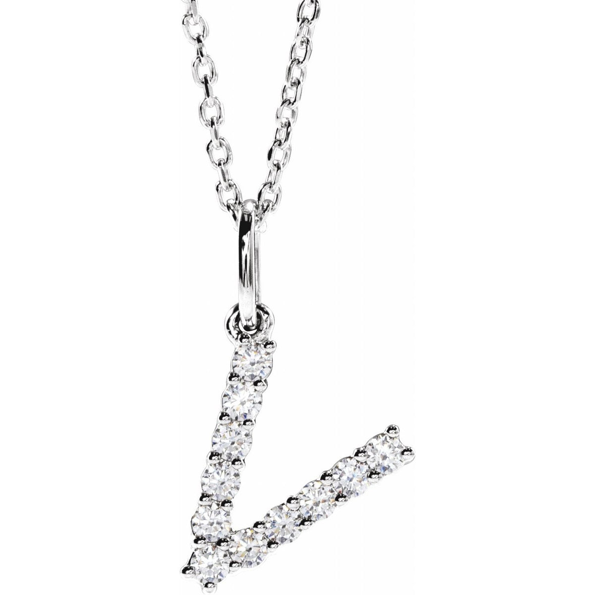1/5 CTW Lab-Grown Diamond Initial 16-18" Necklace