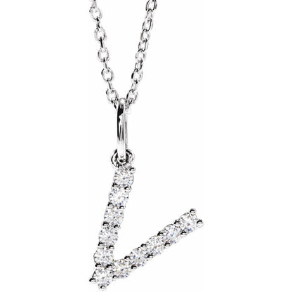1/5 CTW Lab-Grown Diamond Initial 16-18" Necklace
