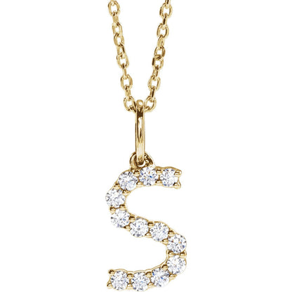 1/5 CTW Lab-Grown Diamond Initial 16-18" Necklace