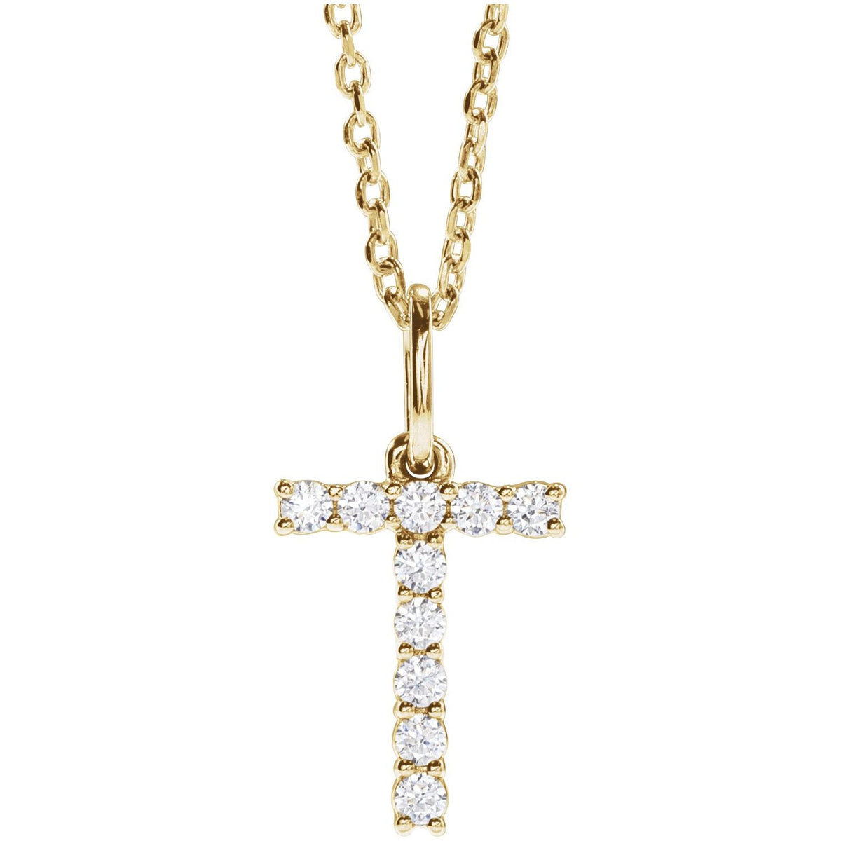 1/6 CTW Lab-Grown Diamond Initial 16-18" Necklace